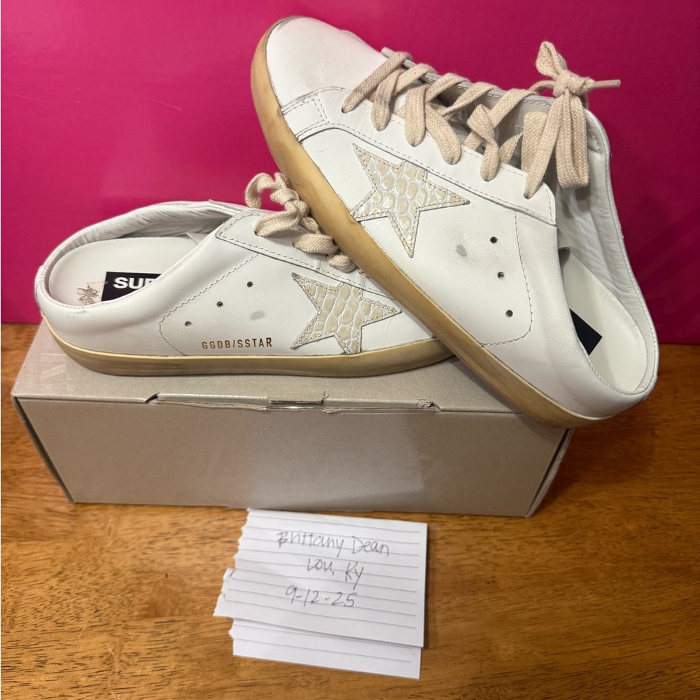 Golden Goose White and Gold Women's Shoes